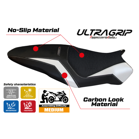 Funda de asiento compatible con Ducati Monster 1200 R (16-19) modelo Toledo 3 ultragrip
