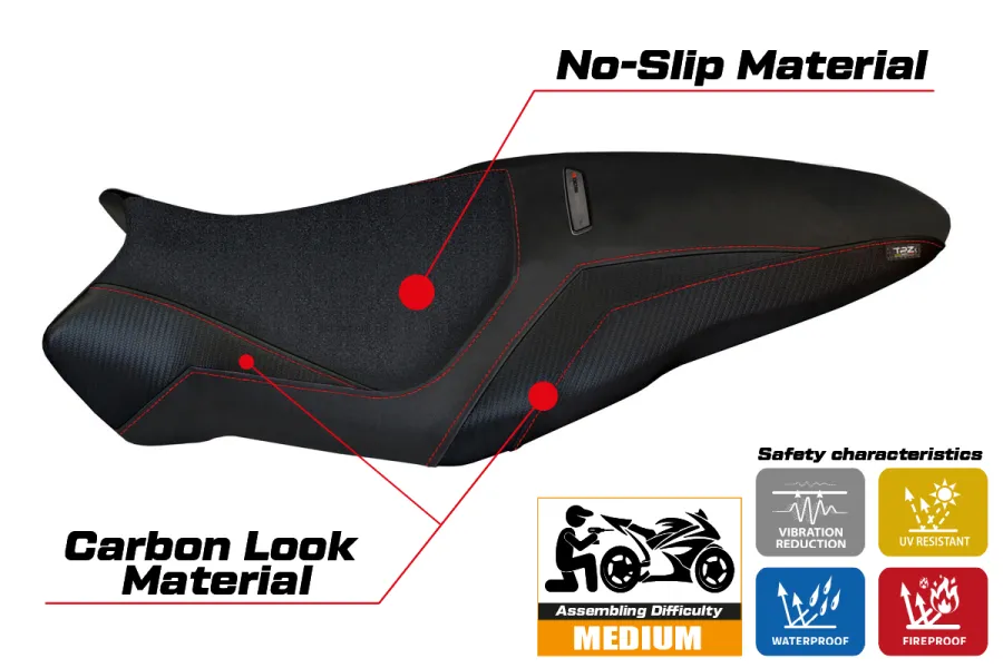 Funda de asiento compatible con Ducati Monster 1200 R (16-19) modelo Toledo 3 ultragrip
