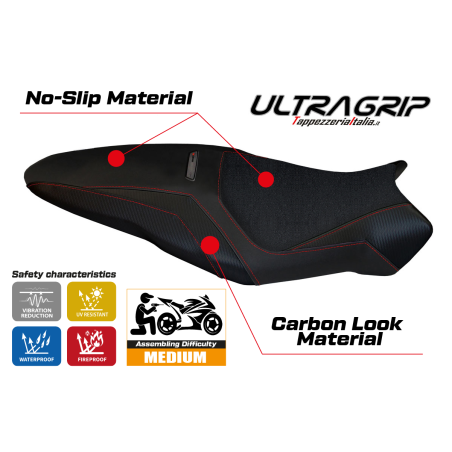 Seat cover compatible Ducati Monster 1200 R (16-19) modello Toledo 3 ultragrip