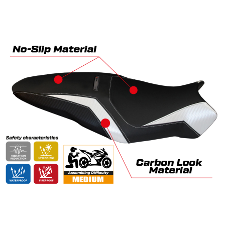 Funda de asiento compatible con Ducati Monster 1200 R (16-19) modelo Toledo 3