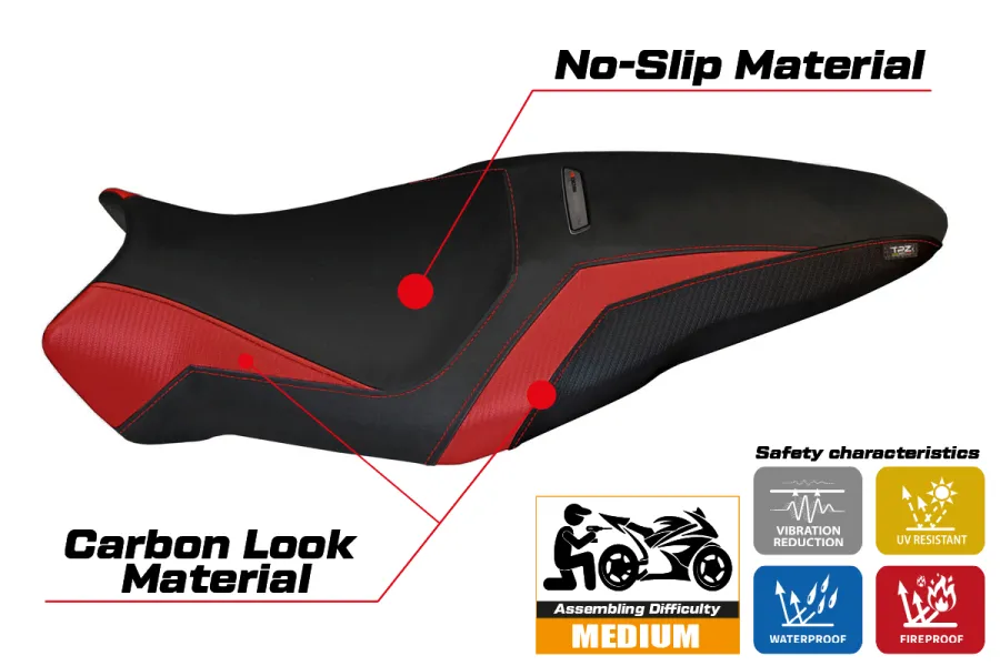 Housse de selle compatible Ducati Monster 1200 R (16-19) modèle Toledo 3