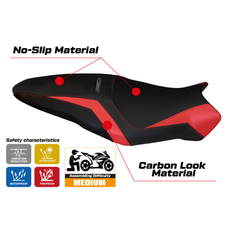 Housse de selle compatible Ducati Monster 1200 R (16-19) modèle Toledo 3