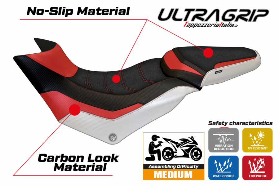 Housse de selle compatible Ducati Multistrada 950 (17-21) modèle Slapy special color ultragrip
