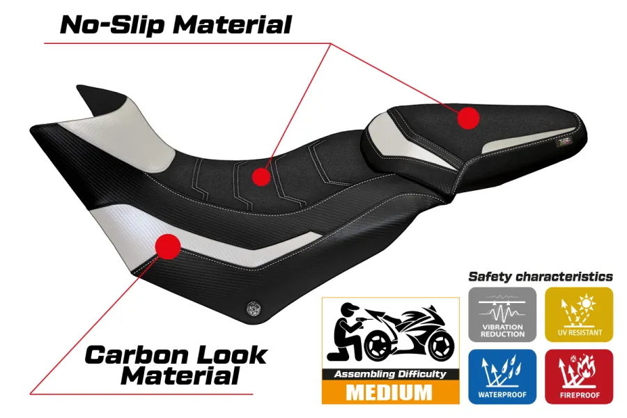 Sitzbezug kompatibel Ducati Multistrada 950 (17-21) Modell Slapy ultragrip