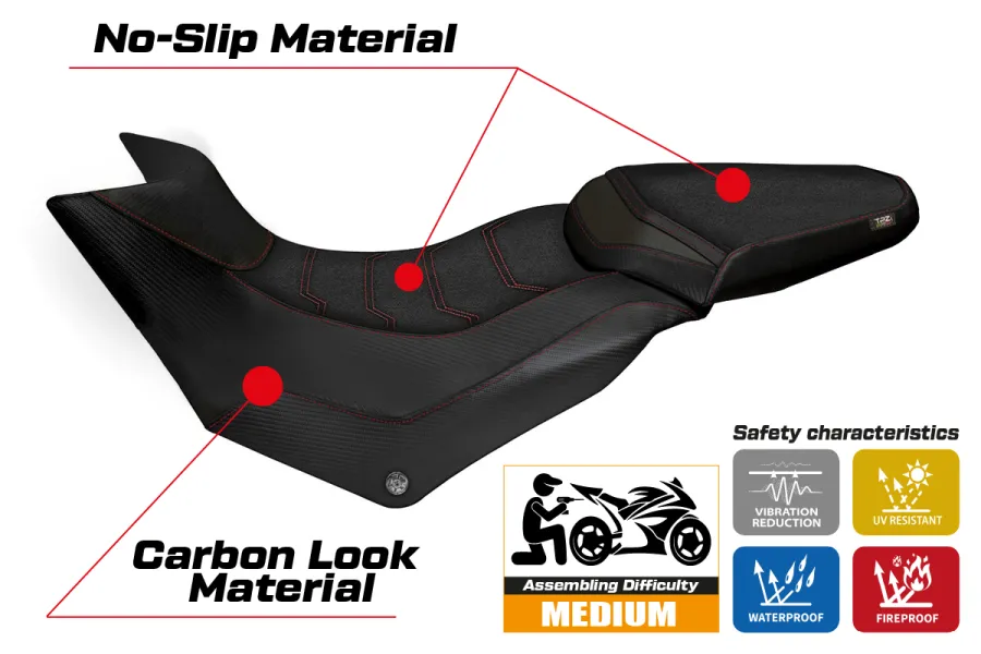 Rivestimento sella compatibile Ducati Multistrada 950 (17-21) modello Slapy ultragrip