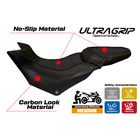 Sitzbezug kompatibel Ducati Multistrada 950 (17-21) Modell Slapy ultragrip