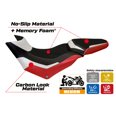 Housse de selle compatible Ducati Multistrada 950 (17-21) modèle Praga special color comfort system