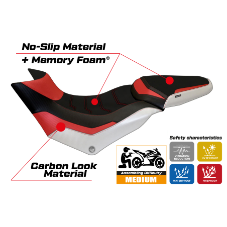 Seat cover compatible Ducati Multistrada 950 (17-21) Praga special color comfort system model