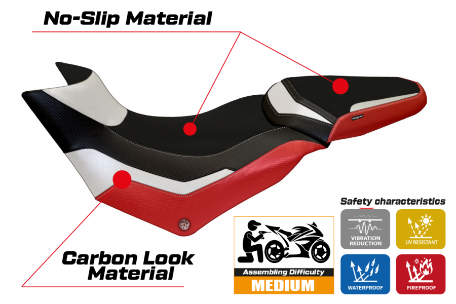 Sitzbezug kompatibel Ducati Multistrada 950 (17-21) Modell Praga special color