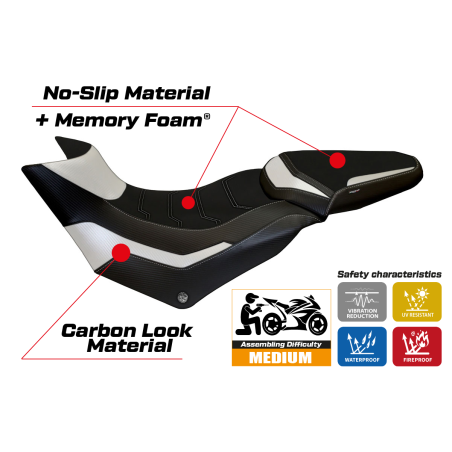 Seat cover compatible Ducati Multistrada 950 (17-21) Praga 1 comfort system model