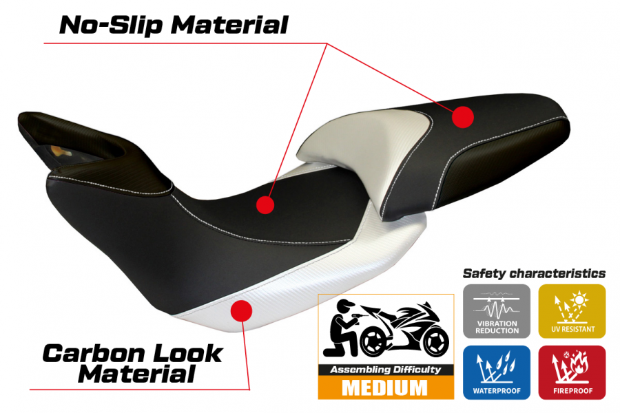 Sitzbezug kompatibel Ducati Multistrada 1200 (10-11) Modell Noto 3