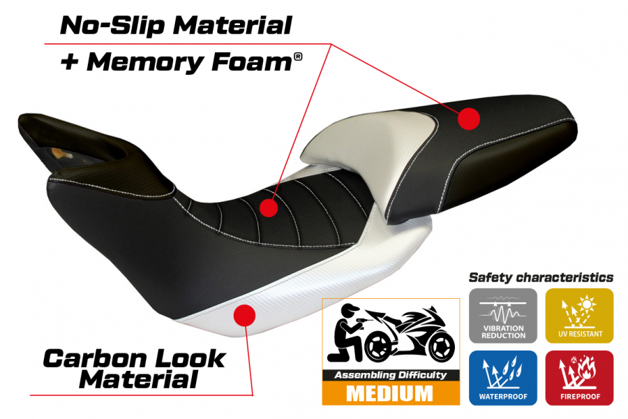 Sitzbezug kompatibel Ducati Multistrada 1200 (12-14) Modell Noto comfort system