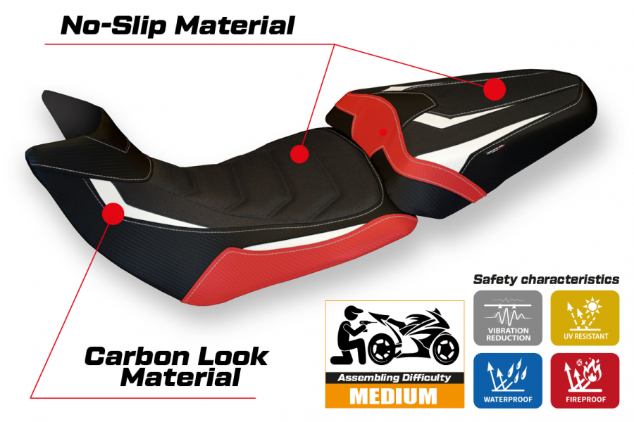 Sitzbezug kompatibel Ducati Multistrada 1200/1260 (15-20) Modell Bobbio special color Ultragrip