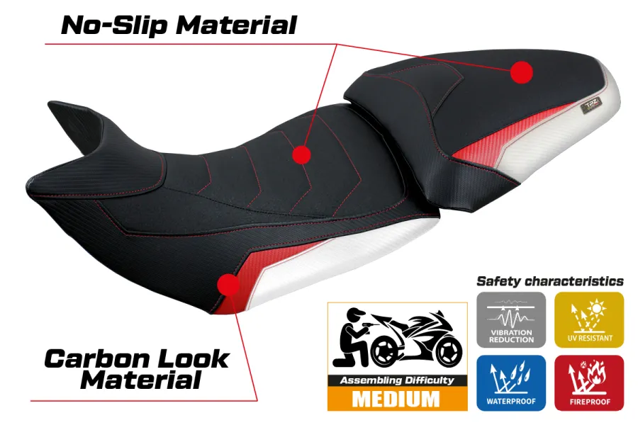 Sitzbezug kompatibel Ducati Multistrada 1200/1260 (15-20) Modell Jazan Ultragrip