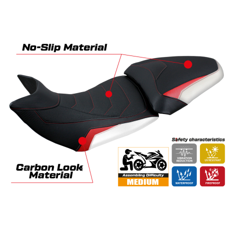 Rivestimento sella compatibile Ducati Multistrada 1200 / 1260 (15-20) modello Jazan ultragrip