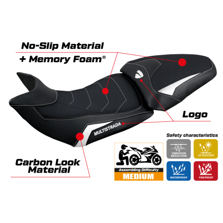 Sitzbezug kompatibel Ducati Multistrada 1200/1260 (15-20) Modell Jazan comfort system