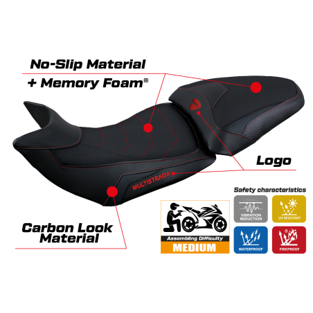 Sitzbezug kompatibel Ducati Multistrada 1200/1260 (15-20) Modell Jazan comfort system