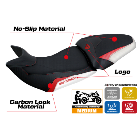 Rivestimento sella compatibile Ducati Multistrada 1200 / 1260 (15-20) modello Jazan