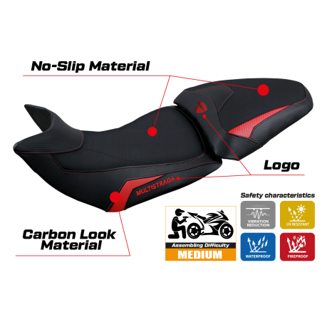 Seat cover compatible Ducati Multistrada 1200 / 1260 (15-20) Jazan model