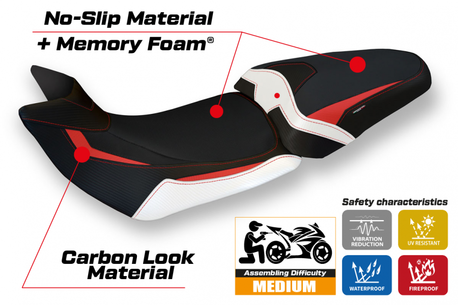 Rivestimento sella compatibile Ducati Multistrada 1200 / 1260 (15-20) modello Patna special color comfort system