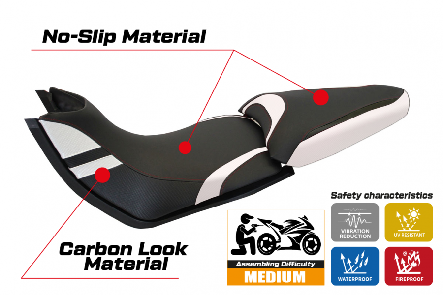 Rivestimento sella compatibile Ducati Multistrada 1200 / 1260 (15-20) modello Peppe 15