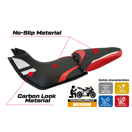 Funda de asiento compatible con Ducati Multistrada 1200/1260 (15-20) modelo Peppe 15