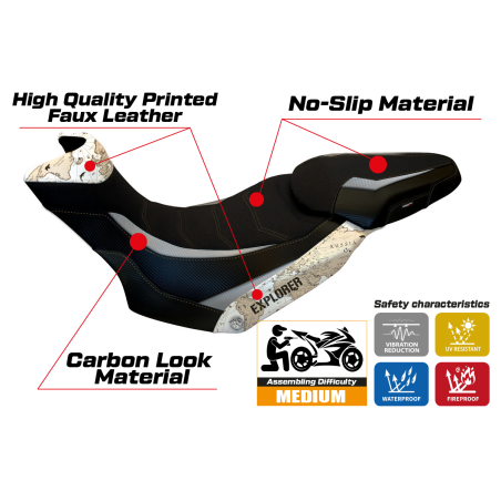 Rivestimento sella compatibile Ducati Multistrada 1200 / 1260 Enduro (16-21) modello Lux Mps ultragrip