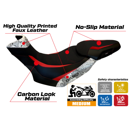 Rivestimento sella compatibile Ducati Multistrada 1200 / 1260 Enduro (16-21) modello Lux Mps ultragrip