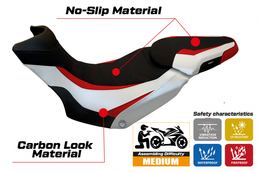 Funda de asiento compatible con Ducati Multistrada 1200/1260 Enduro (16-21) modelo Lux special color ultragrip