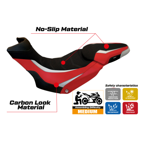 Housse de selle compatible Ducati Multistrada 1200/1260 Enduro (16-21) modèle Lux special color ultragrip