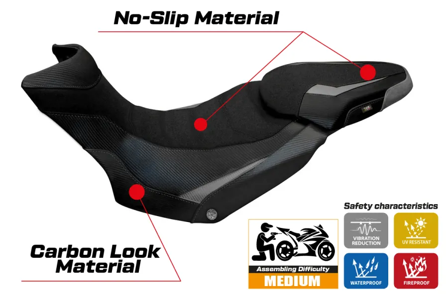 Sitzbezug kompatibel Ducati Multistrada 1200/1260 Enduro (16-21) Modell Lux 2 ultragrip