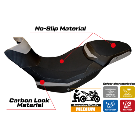 Housse de selle compatible Ducati Multistrada 1200/1260 Enduro (16-21) modèle Zac 1