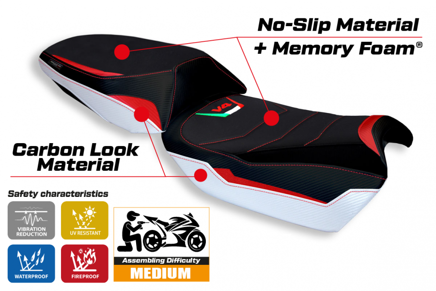 Sitzbezug kompatibel Ducati Multistrada V4 (21-22) Modell Galmi special color comfort system