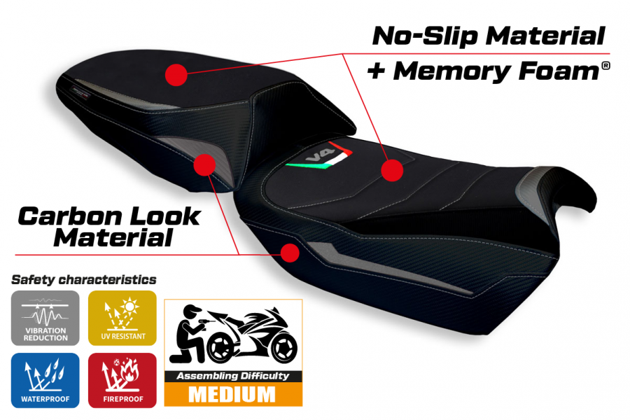 Rivestimento sella compatibile Ducati Multistrada V4 (21-22) modello Galmi comfort system