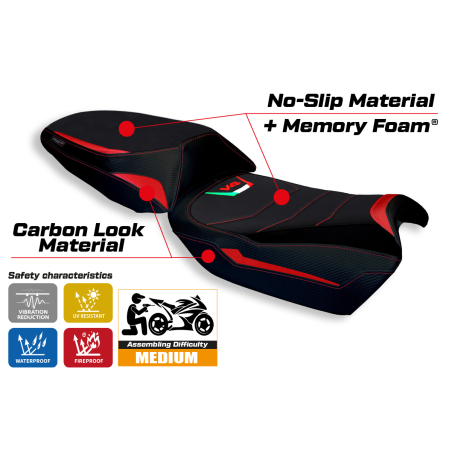 Funda de asiento compatible con Ducati Multistrada V4 (21-22) modelo Galmi comfort system