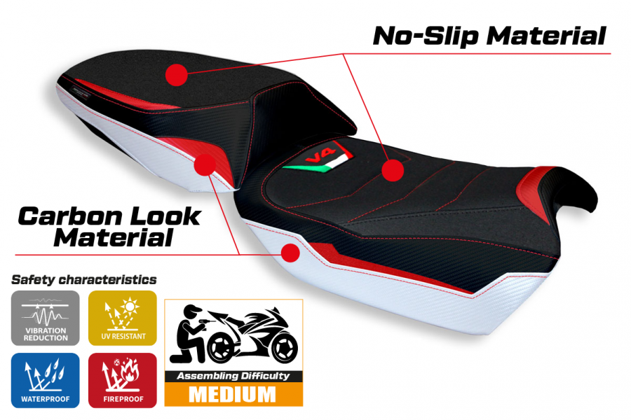Funda de asiento compatible con Ducati Multistrada V4 (21-22) modelo Hama special color ultragrip