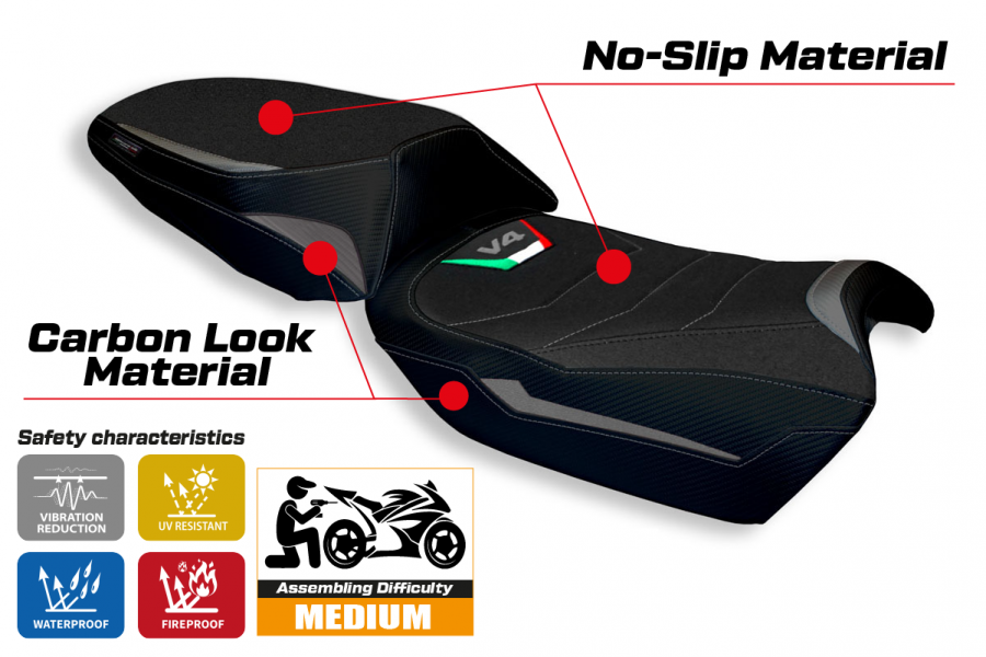 Funda de asiento compatible con Ducati Multistrada V4 (21-22) modelo Hama ultragrip