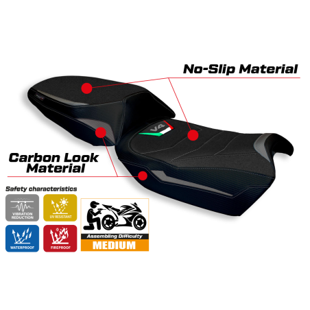 Funda de asiento compatible con Ducati Multistrada V4 (21-22) modelo Hama ultragrip