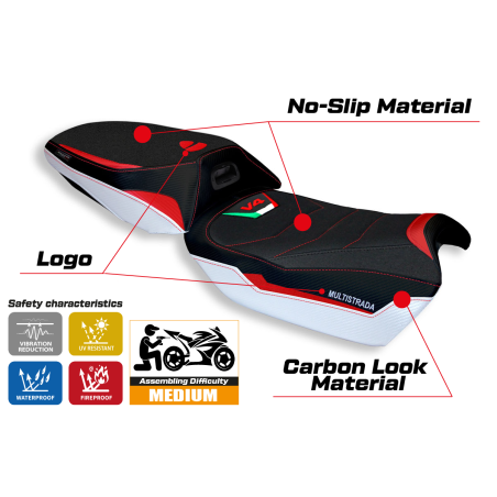 Rivestimento sella compatibile Ducati Multistrada V4 (21-22) modello Adelaide special color ultragrip
