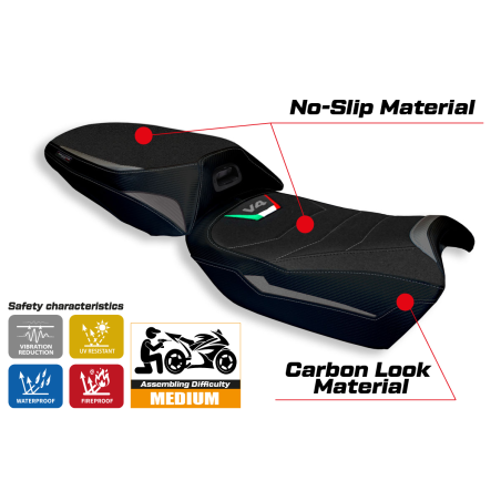 Housse de selle compatible Ducati Multistrada V4 (21-22) modèle Adelaide ultragrip