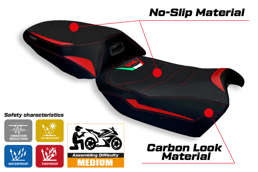 Sitzbezug kompatibel Ducati Multistrada V4 (21-22) Modell Adelaide ultragrip
