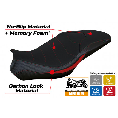 Housse de selle compatible Benelli 752 S (19-22) modèle Lima comfort system