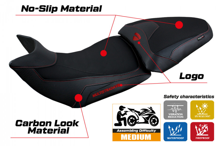 Rivestimento sella compatibile Ducati Multistrada V2 (21-22) modello Haria