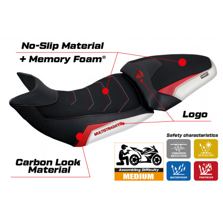 Housse de selle compatible Ducati Multistrada V2 (21-22) modèle Haria comfort system