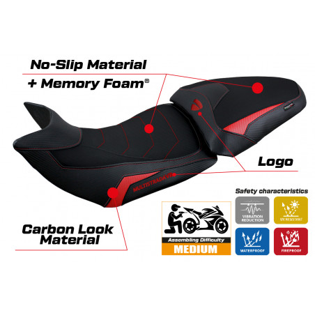 Housse de selle compatible Ducati Multistrada V2 (21-22) modèle Haria comfort system
