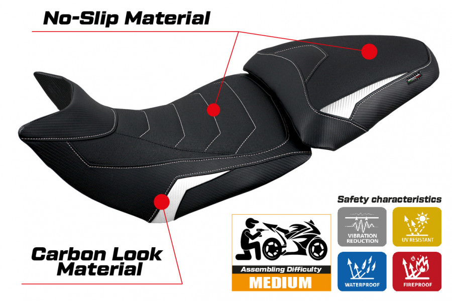 Funda de asiento compatible con Ducati Multistrada V2 (21-22) modelo Haria ultragrip