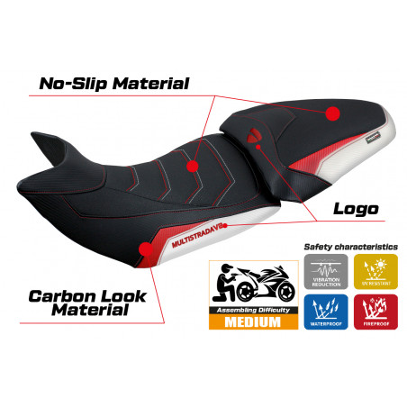 Rivestimento sella compatibile Ducati Multistrada V2 (21-22) modello Haria ultragrip