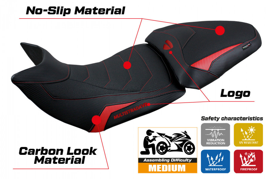 Rivestimento sella compatibile Ducati Multistrada V2 (21-22) modello Haria ultragrip