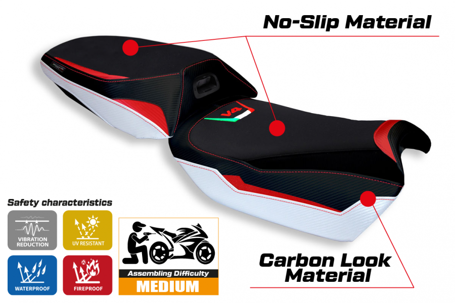 Housse de selle compatible Ducati Multistrada V4 (21-22) modèle Eucla special color