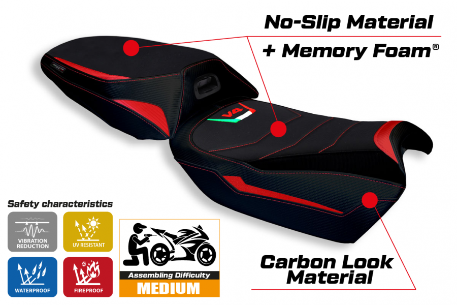Housse de selle compatible Ducati Multistrada V4 (21-22) modèle Rosita comfort system